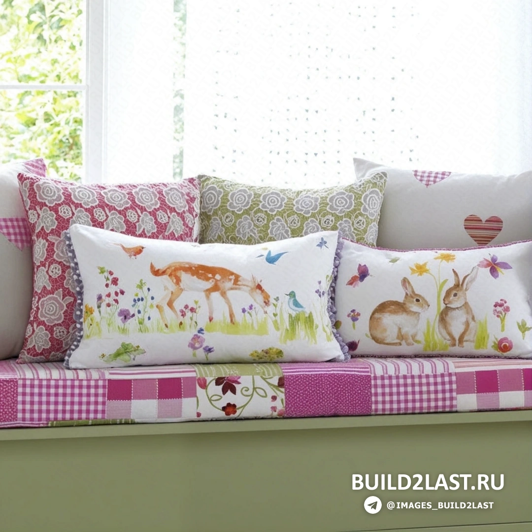 Цветочный орнамент в розовых и белых тонах для спальни в стиле романтизм и прованс.