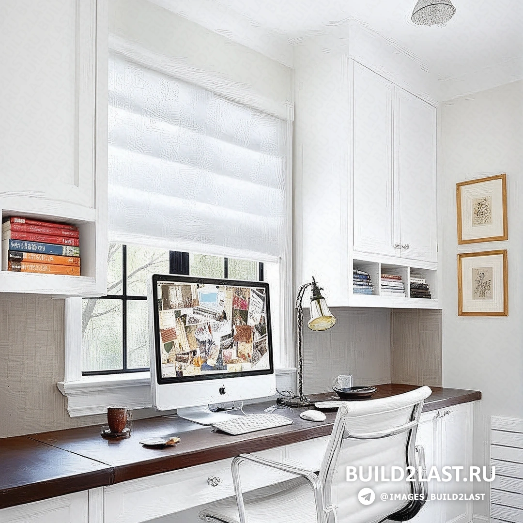 Компактный домашний офис в углу комнаты