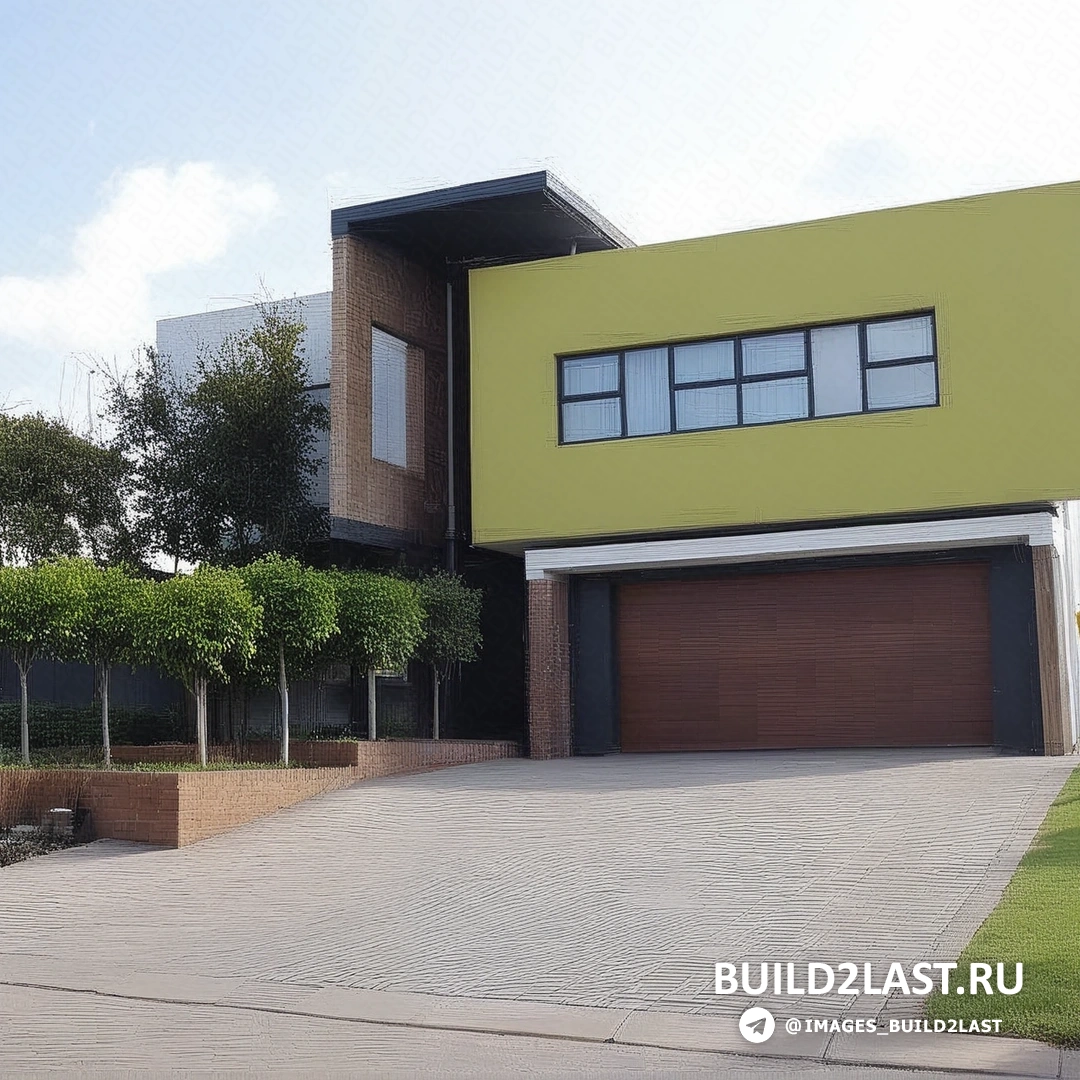 Современный дизайн фасада дома с большими окнами и террасой